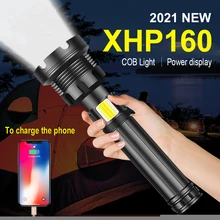 Lampe de poche à lumière Led COB XHP160 18650 ou 26650 Usb, torche tactique, XHP70.2, lanterne Rechargeable, Zoom, pour la chasse et le travail