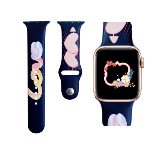 Akatsuki Sun-flower Cactus Akira For iwatch Apple Watch Strap Silicone Band Replacement 38mm 40mm 42mm 44mm Series 3 4 5 6 7 SE 14