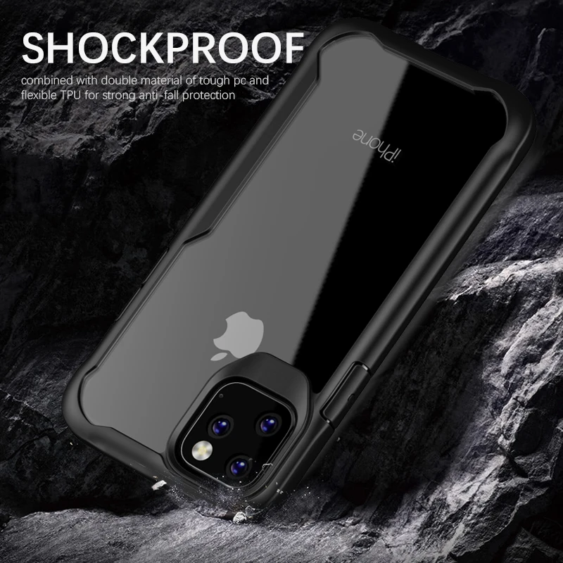 

Armor Case For iPhone 11 Pro Max 2019 Transparent Shockproof Case Cover for iPhone 11 Silicone Cases Luxury Back Cover