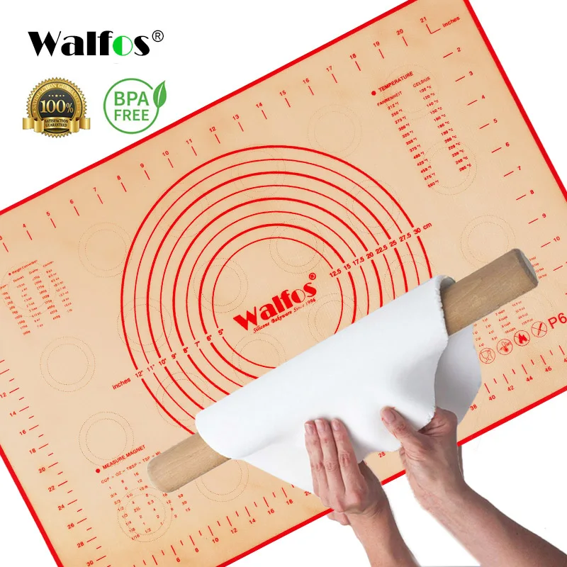 WALFOS 40X60CM Non Stick Silicone Baking Mat Pad Sheet Baking Pastry