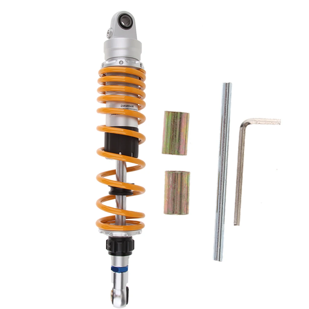2 x Universal Rear Shock Absorbers for Motorcycle 350mm Spring Orange 