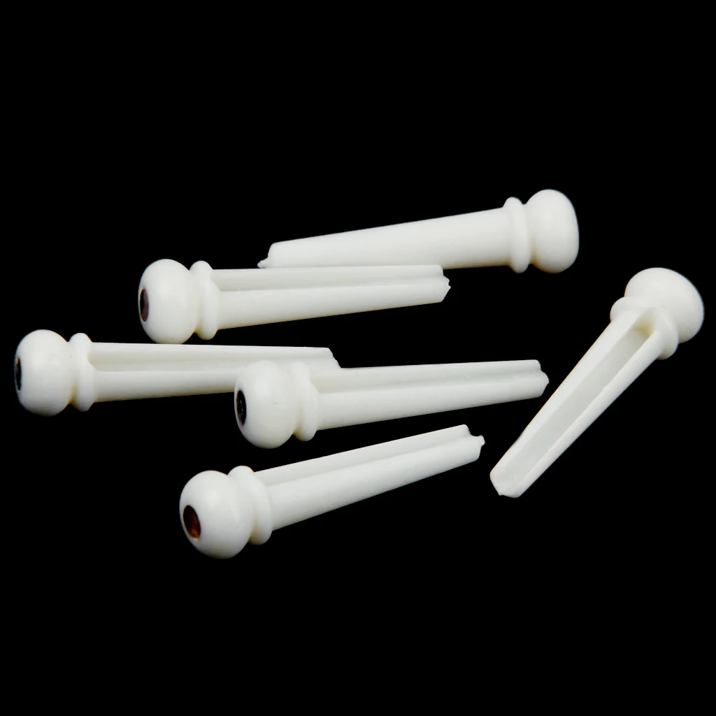 6pcs Cattle Bone Endpin with Bridge End Pin for Acoustic Guitar