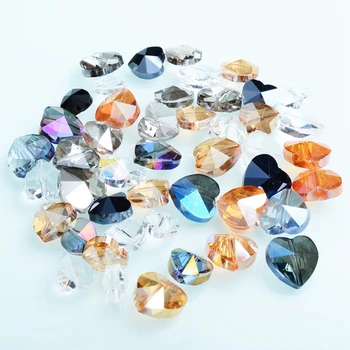 

High Quality 10/12/14mm Love Heart Crystal Beads AB Color Heart Shape Glass Beads for Making Necklaces Earrings