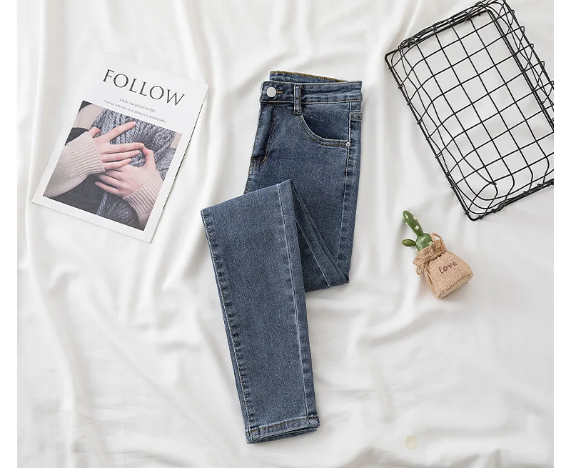 2022 Spring Skinny Jeans Woman High Waist Casual Stretch Slim Pencil Pants Female Pantalon Denim Jeans Women Trousers Plus size apple bottom jeans