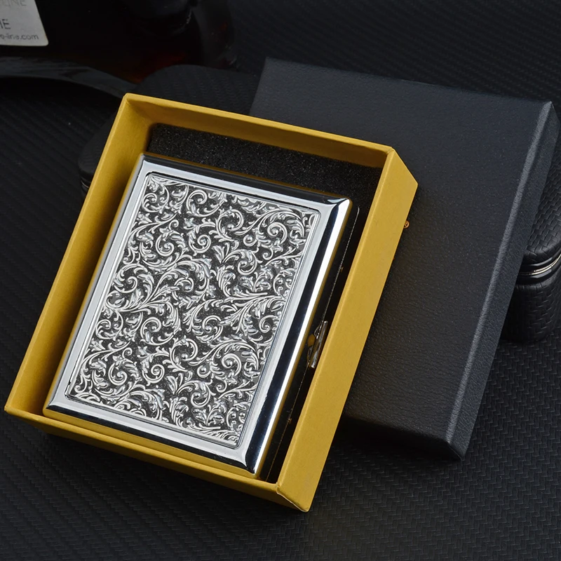 Ultra-thin Cigarette Case Automatic Metal Box 20pcs 84MM Cigarettes Holder High Quality Smoking Accessory | Дом и сад