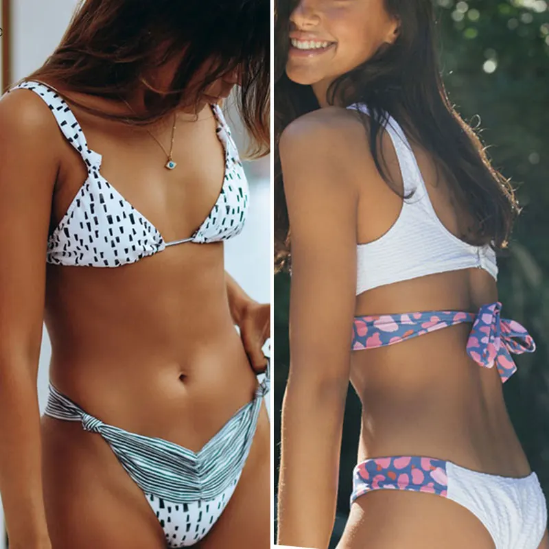 Zrtak de Bikini Bandage Floral arco traje de baño trajes de baño de impresión de Biquini femenino mujeres traje de baño las mujeres Bikini