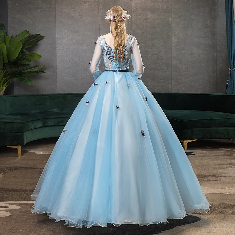 Mrs Win Quinceanera платья 2021 Новые вечерние бальные с рукавом три четверти и v образным