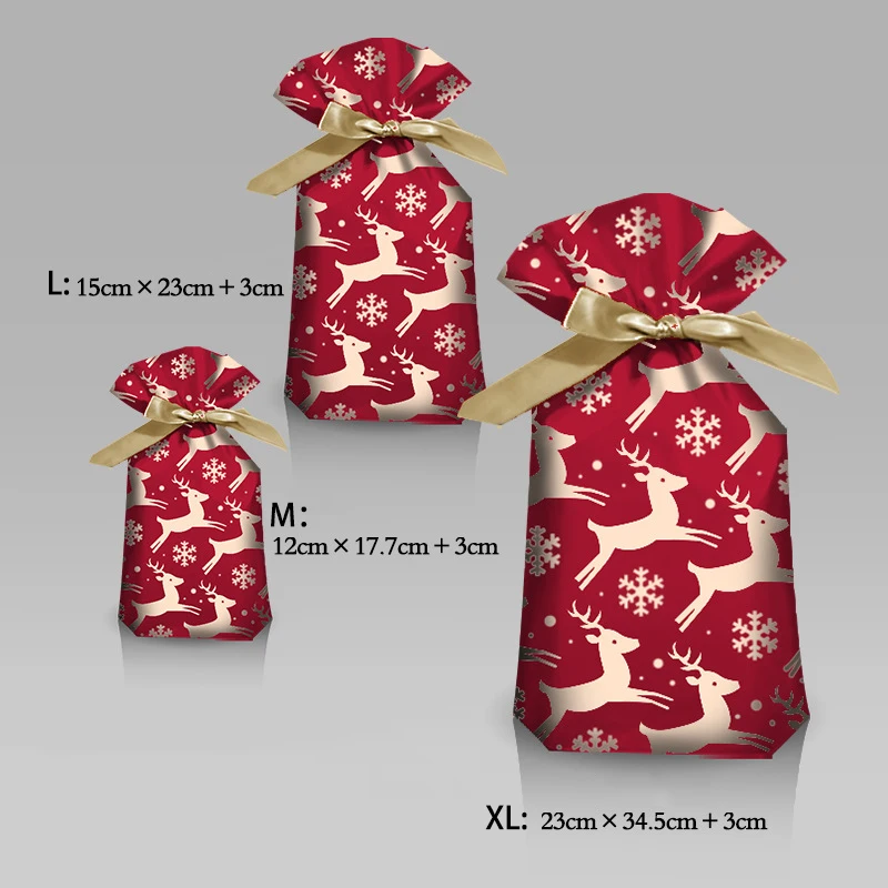thumbnail image 1 of 5/10pcs New Year 2022 Candy Bag Santa Gift Bag Snowflake Crisp Drawstring Bag Merry Christmas Decorations for Home Noel Present, 1 of 5