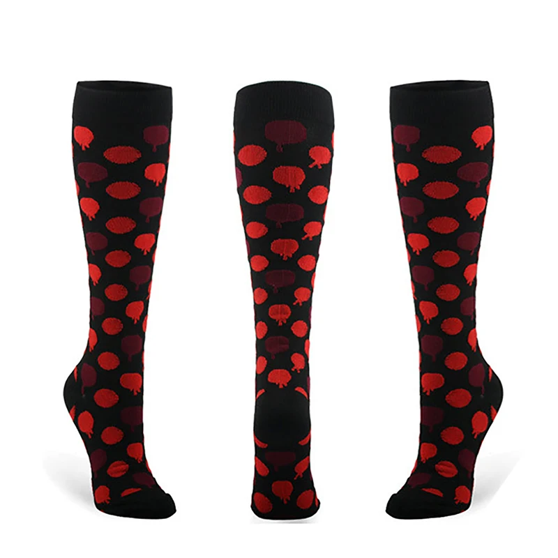 Christmas Socks New Women Funny Compression Sock Breathable Sport Stripe Fitness Soccer Sock Big Functional Cycling Socks