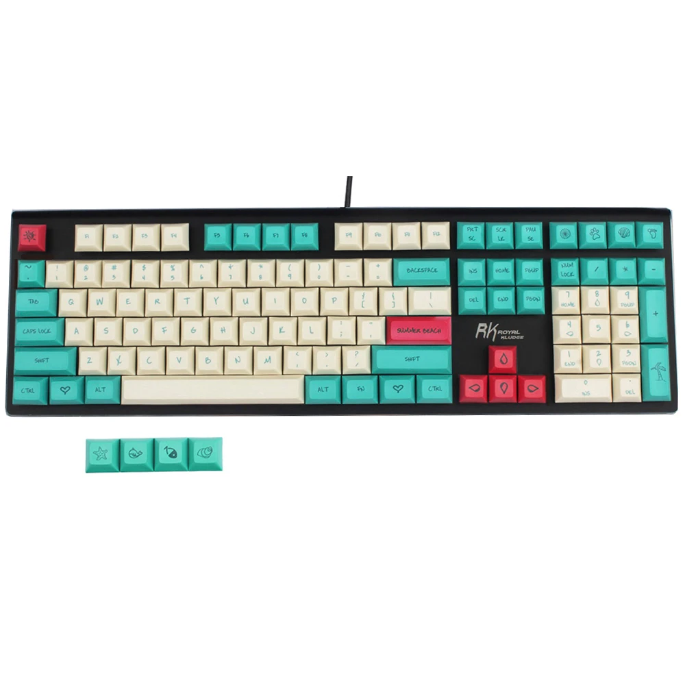 Гавайская тема DSA Keycaps PBT краситель Подложка для Cherry MX Switches 61 63 64 68 84 87 96 108 FC980M ANSI ISO