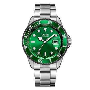 

Fashion Brand Oulm Watch Men Classic Watches Green Dial Stainless Steel Men's Watches Luxury Quartz Watch relogio masculino