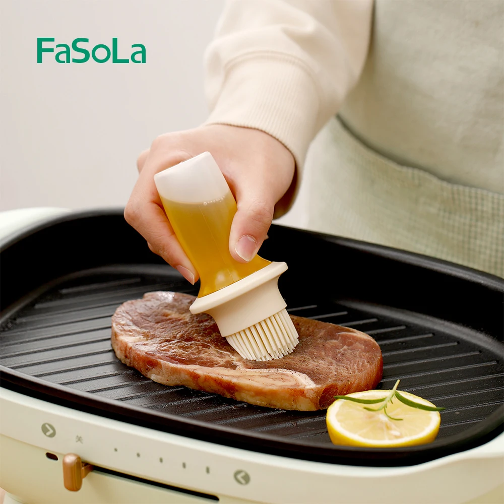 Силиконовый щетка для бутылки с маслом FaSoLa крышкой органайзер барбекю масла