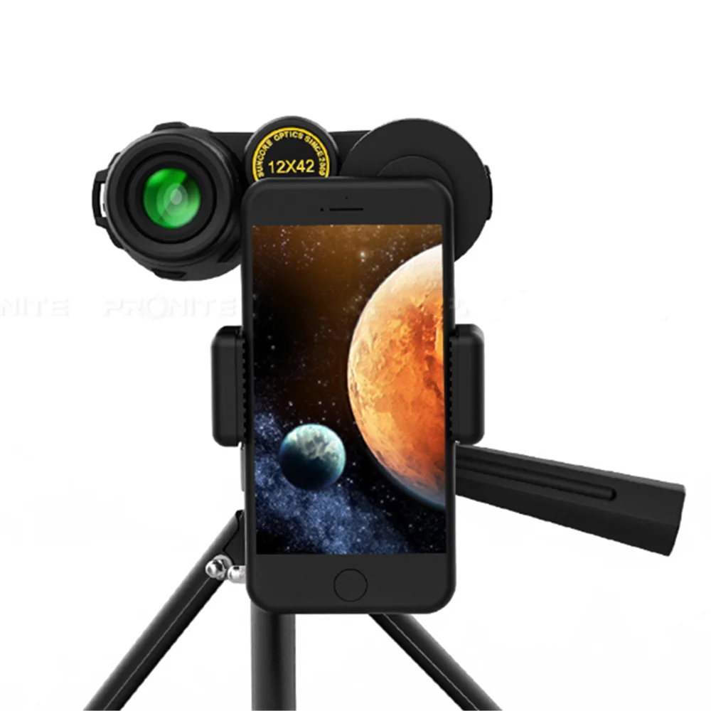 PRONITE метеоритный дождь 10X42 12X42 бинокль HD высокой четкости низкий светильник ночного видения телескоп