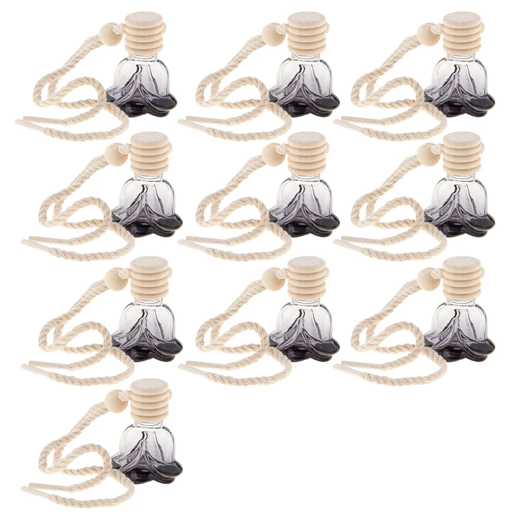 10Pcs 10ml Car Perfume Bottle Car-Styling Car Accessories Auto Ornament Perfume Pendant for Essential Oils Air Freshener Flower