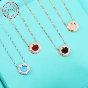 

New necklace women long chain pendant 100% S925 silver first edition original tif T-shaped pendant classic fashion simple fashio