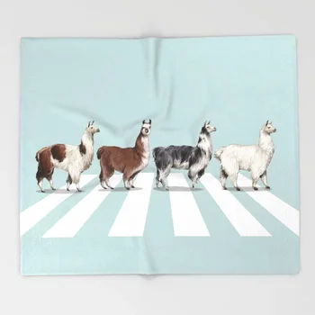 

Alpaca Cartoon Throw Blanket Cute Kids Design Llama The Abbey Road Blankets for Beds Christmas Decorations for Home