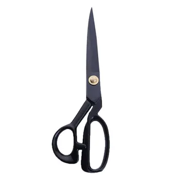 

11Inch Black High Quility Stainless Steel Sewing Scissors Sharp Fabric Leather Cutting Tool Sewing And Embroidery Scissors H
