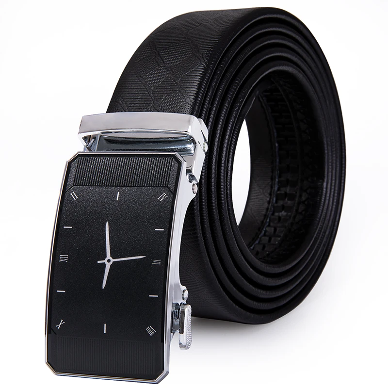 DK-2101-DE-A Hi-Tie, известный бренд, дизайнерские ремни в коробке для мужчин, роскошный ремень из натуральной кожи, джинсовый ремень, модный мужской ремень с золотой пряжкой - Цвет: DK-2101-DE-A