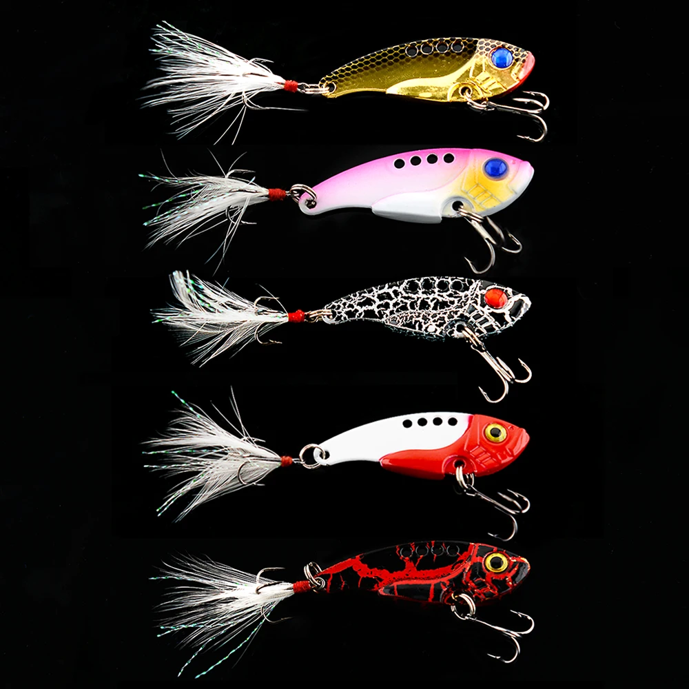 

Vib Blade Lure5.4cm/11.3g Spinner Spoon Swimbait Vibrating Jigging Freshwater Saltwater Fishing Lures with Hook Fishing Tackle