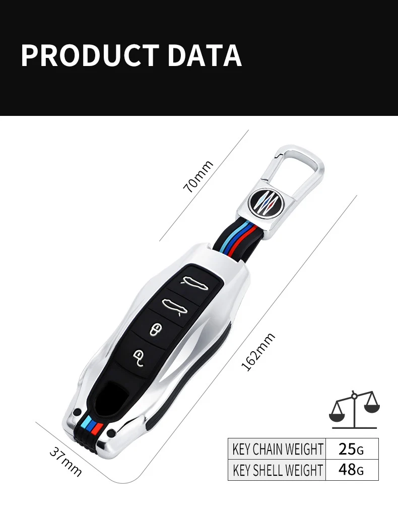 Fob della copertura della cassa chiave a distanza dell'automobile in lega di zinco per Porsche Panamera Carman Macann Cayenne 911 970 981 991 accessori protettivi - H1ee5972b812941f5bb0f6e4d362dd5c5k