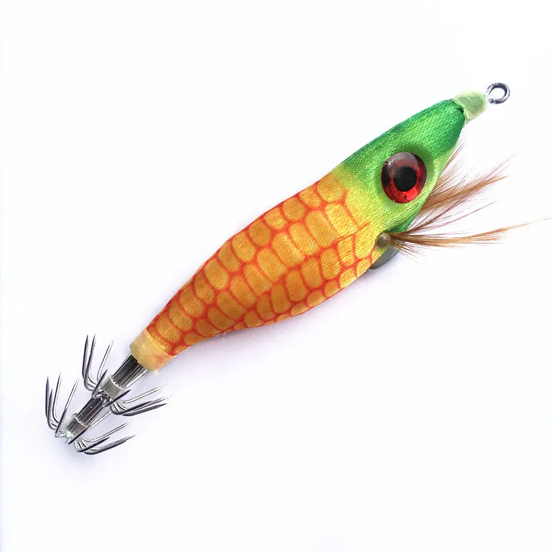1Pcs Squid Jig Fishing Wood Shrimp Lure Cuttlefish Lures Luminous Bait | Спорт и развлечения
