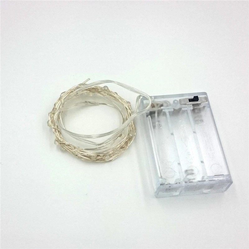 Enchanting Silver LED Copper Wire String Lights - Battery Powered Decorative Fairy Lights