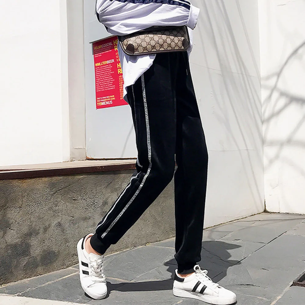 BF Стильные брюки для женщин осень зима Сращивание плюс кашемировые теплые