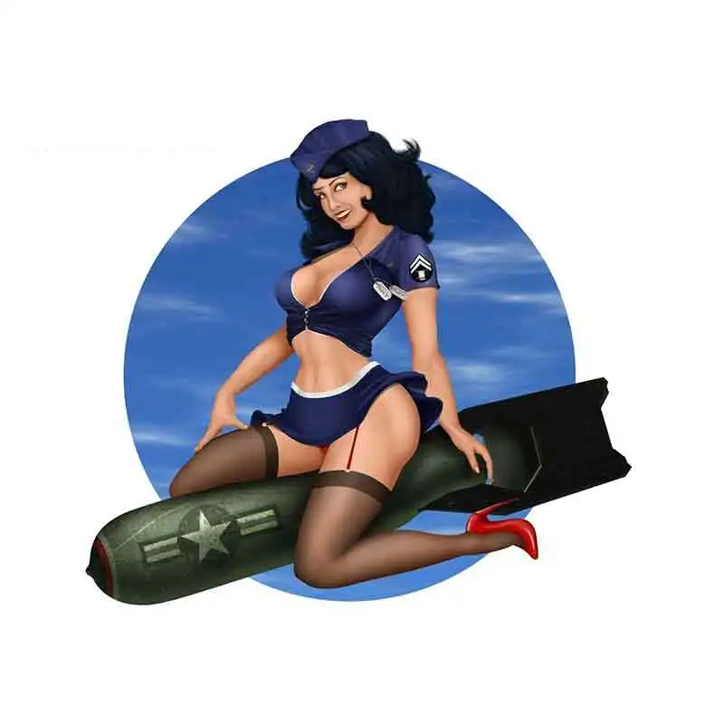 

Beautiful Air Force Brunette Pin Up Girl Car Decals Waterproof Personality Stickers