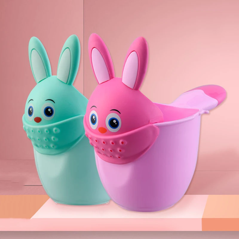 

Baby Cartoon Shower Shampoo Cups Newborn Cute Rabbit Shower Spoon Tools Children Water Spoon Bathing Cup Watering Toy T0793