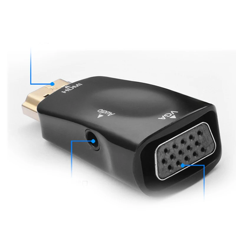 Для HDMI в VGA адаптер конвертер кабель с аудио кабель Поддержка HD 1080P для ПК ноутбук с розничной посылка
