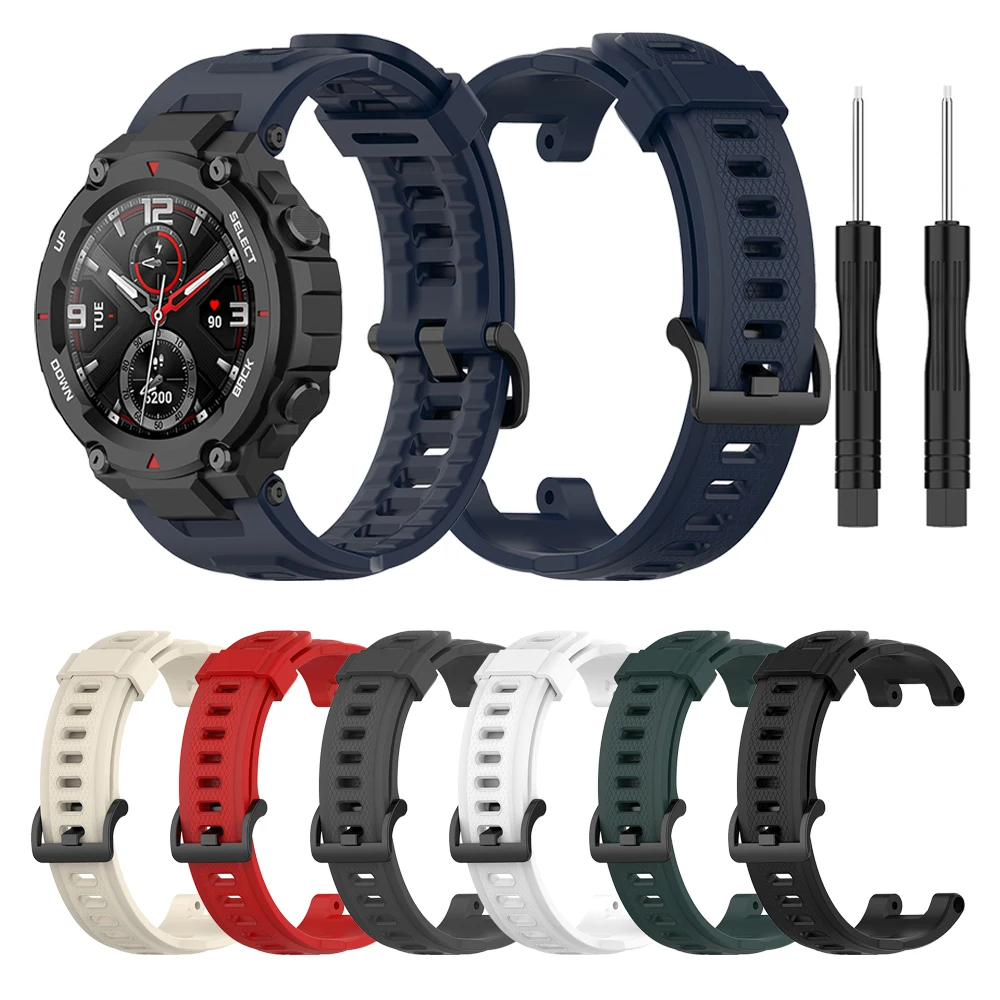 Ремешок силиконовый для смарт-часов Huami Amazfit T rex T-Rex (A1918) с отверткой | Электроника