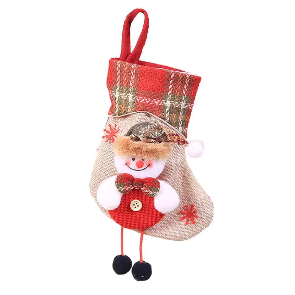 Christmas Stocking Gift Bag New Year Socks Santa Snowman Ornaments Christmas Pendant Home Party Navidad Decorations For Tree