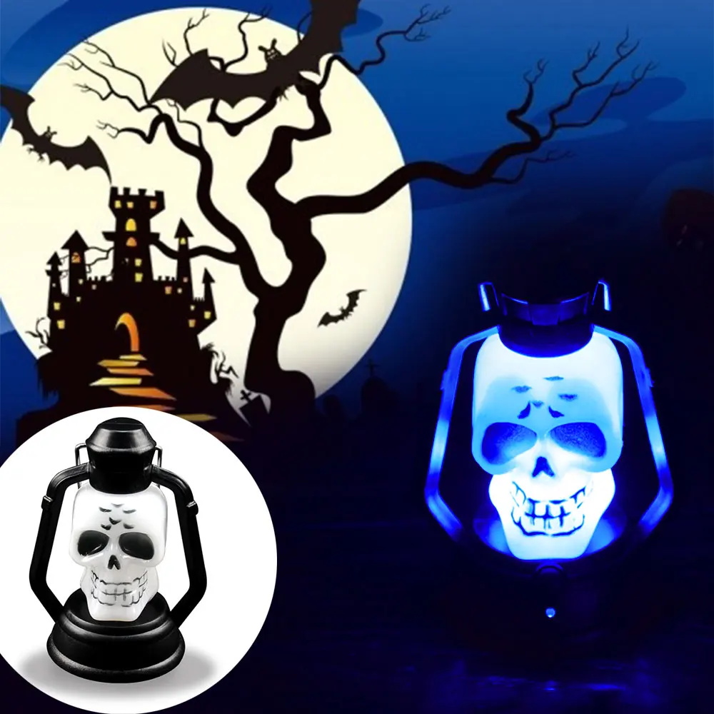 Portable LED Luminous Skull Mini Night Light Lamp For Halloween Decoration