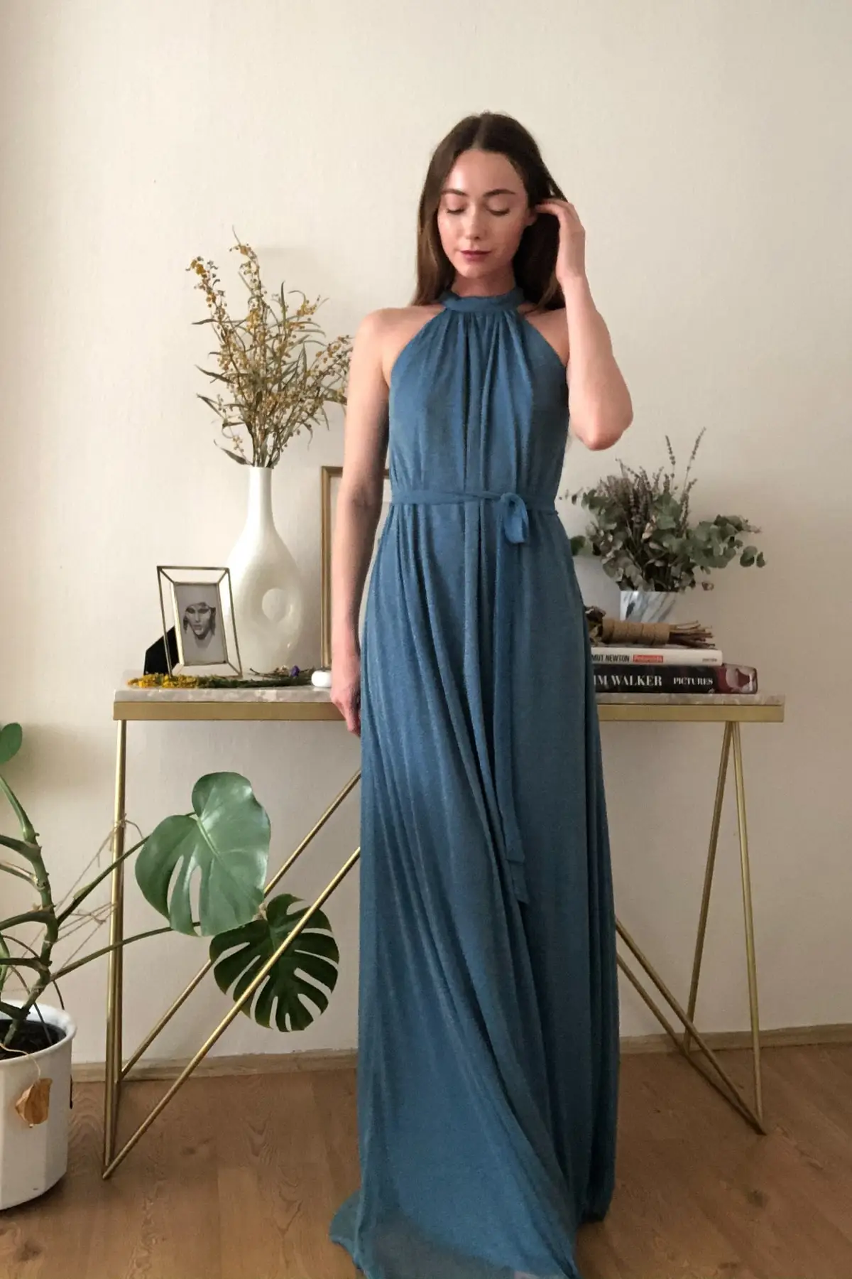 Вечернее платье с блестящим поясом Trendyol TPRSS20AE0079 | Свадьбы и торжества