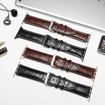 

strap For Apple watch band 42mm 38mm apple watch 44mm 40mm Leather correa bracelet watchband iwatch series 5 4 3 2 1 Accessories