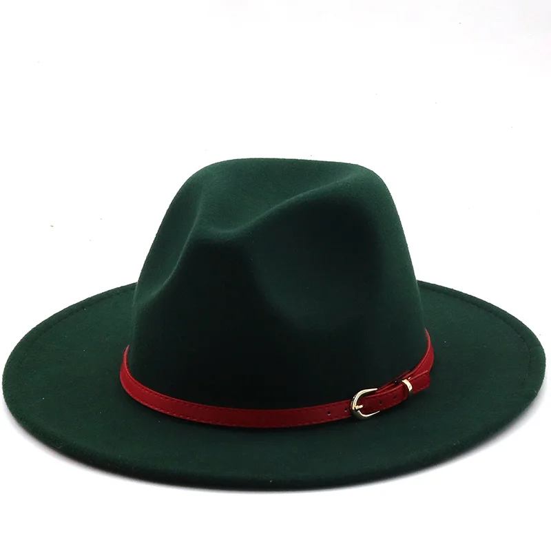 Topi Fedora Putih Wol Pria Wanita Baru 