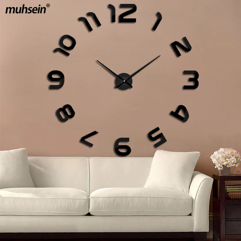 Новинка 2020 настенные часы horloge 3d diy акриловые зеркальные наклейки украшение дома
