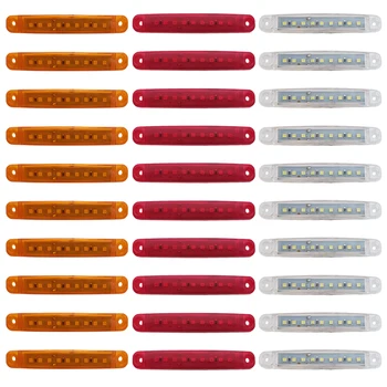 10PCS 9 SMD 라이트 타원형 클리어런스 트레일러 24V 트럭 트럭 캐러밴 Camion LED 사이드 마커 표시기 램프 12V Luces Remolque