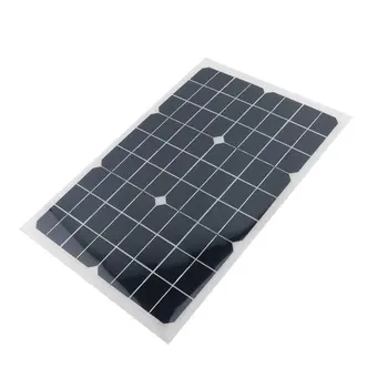 

18V 20w solar panel kit Transparent semi-flexible Monocrystalline solar cell DIY module outdoor connector DC 12v charger