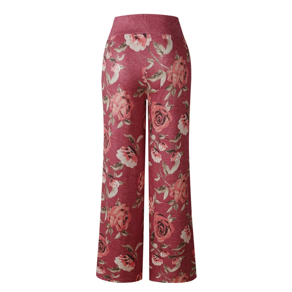 Новинка, стильные женские модные повседневные летние свободные штаны с цветочным принтом и завязками, леггинсы Z815