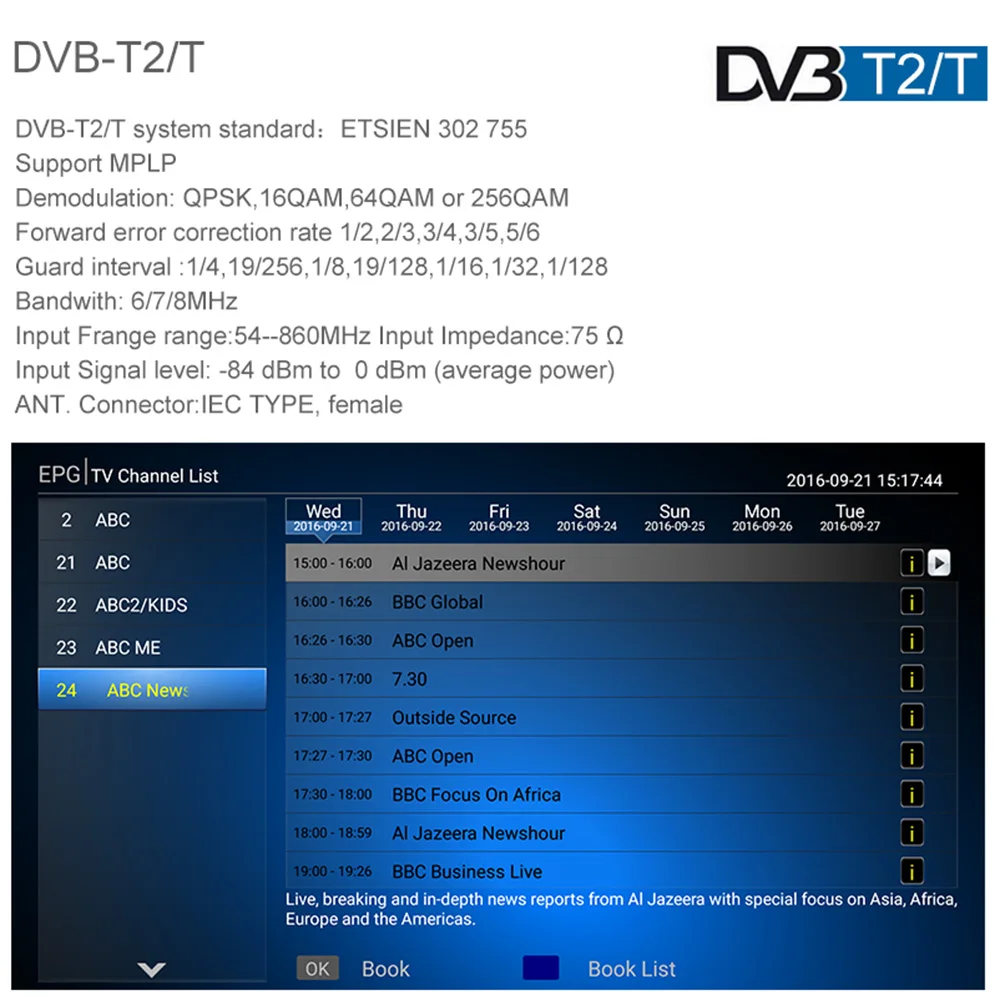 MECOOL Декодер каналов кабельного телевидения PRO Andriod ТВ коробка DVB-S2 DVB-T2 DVB-C Android Amlogic S905D Quad-core 2 Гб оперативной памяти, 16 Гб встроенной памяти, 4K двухъядерный процессор Wi-Fi H.265 HD медиа-плеер