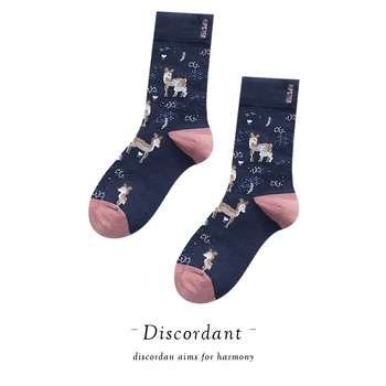 

2020 Cute Printed Fawn Socks Popular Fashion Creative Unisex Couple High Stockings