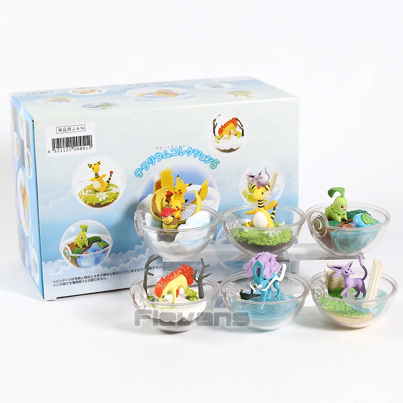 Монстров центр Ampharos Espeon из анимационного сериала "Pidgeotto Chikorita Wooper Ponyta Suicune ПВХ Фигурки игрушки куклы подарки 6 шт./компл