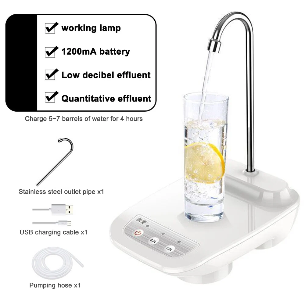 Электрический автоматический насос для бутылки воды, беспроводной диспенсер для воды, портативный автоматический диспенсер для воды с ведром, контроль оттока воды 1 шт - Цвет: B upgraded