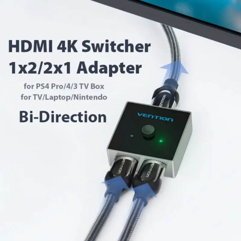 HDMI 2,0 4K сплиттер двунаправленный 2X1/1X2 Коммутатор HDMI переключатель конвертер