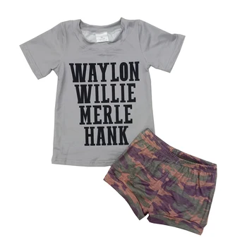 

Summer RTS Tshirt Short Sleeve Top Camouflage Shorts Fashion Outfits Baby Girls &Boys Kids Clothing Hot Sale New Design Popular