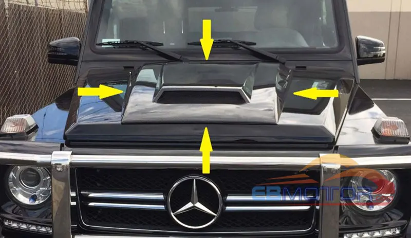 ebmotor-com B style  HOOD SCOOP HOOD VENT Hood Attachment FOR BENZ G CLASS W463 G63 G65 G500 G55 2012UP 6_4265