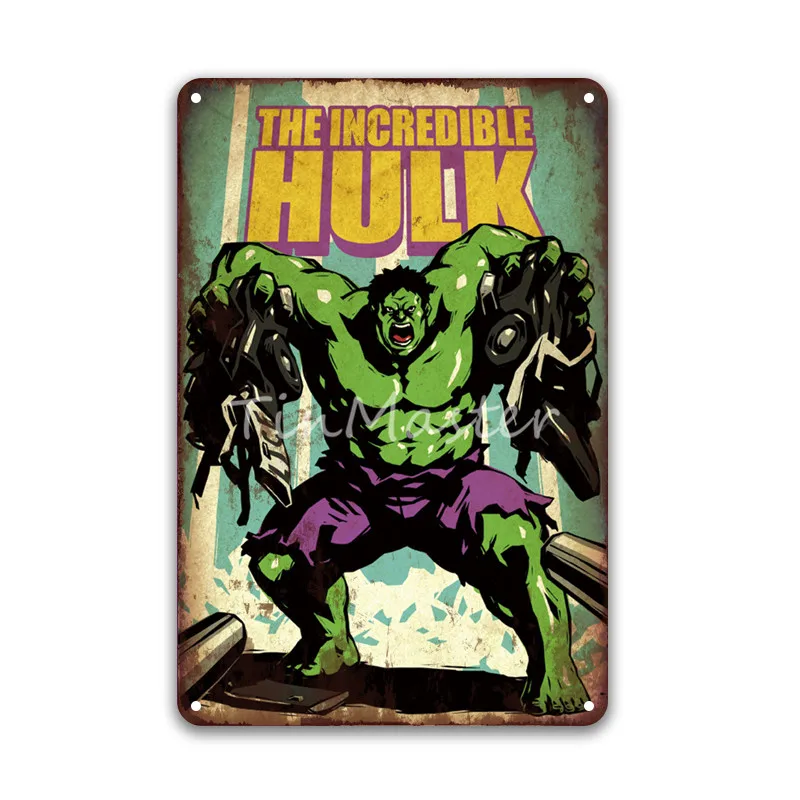 Винтаж MARVEL COMICS Супермен металлический знак Ретро летучая мышь Железный человек жестяные таблички живопись плакат Прачечная ребенок Декор для гостиной - Цвет: 20008