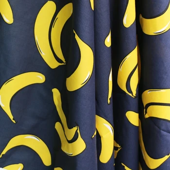 

100cm*145cm Bananas Cotton Fabric Printed Combed 60s Quality Children Clothing Textile Design