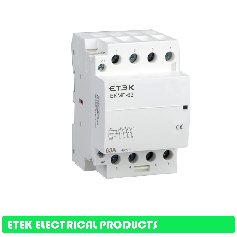 

EKMF 4P 63A 220V/230V 50/60HZ Din rail Household ac Modular contactor 2NO 2NC or 1NO 1NC